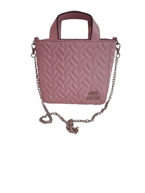 Steve Madden Pink Quilted Small Tote with Removable Chain Strap